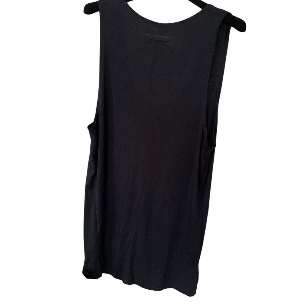 Oro Los Angeles Scallop BLACK Tank Top Sleeveless T Shirt  SZ L - Picture 9 of 14